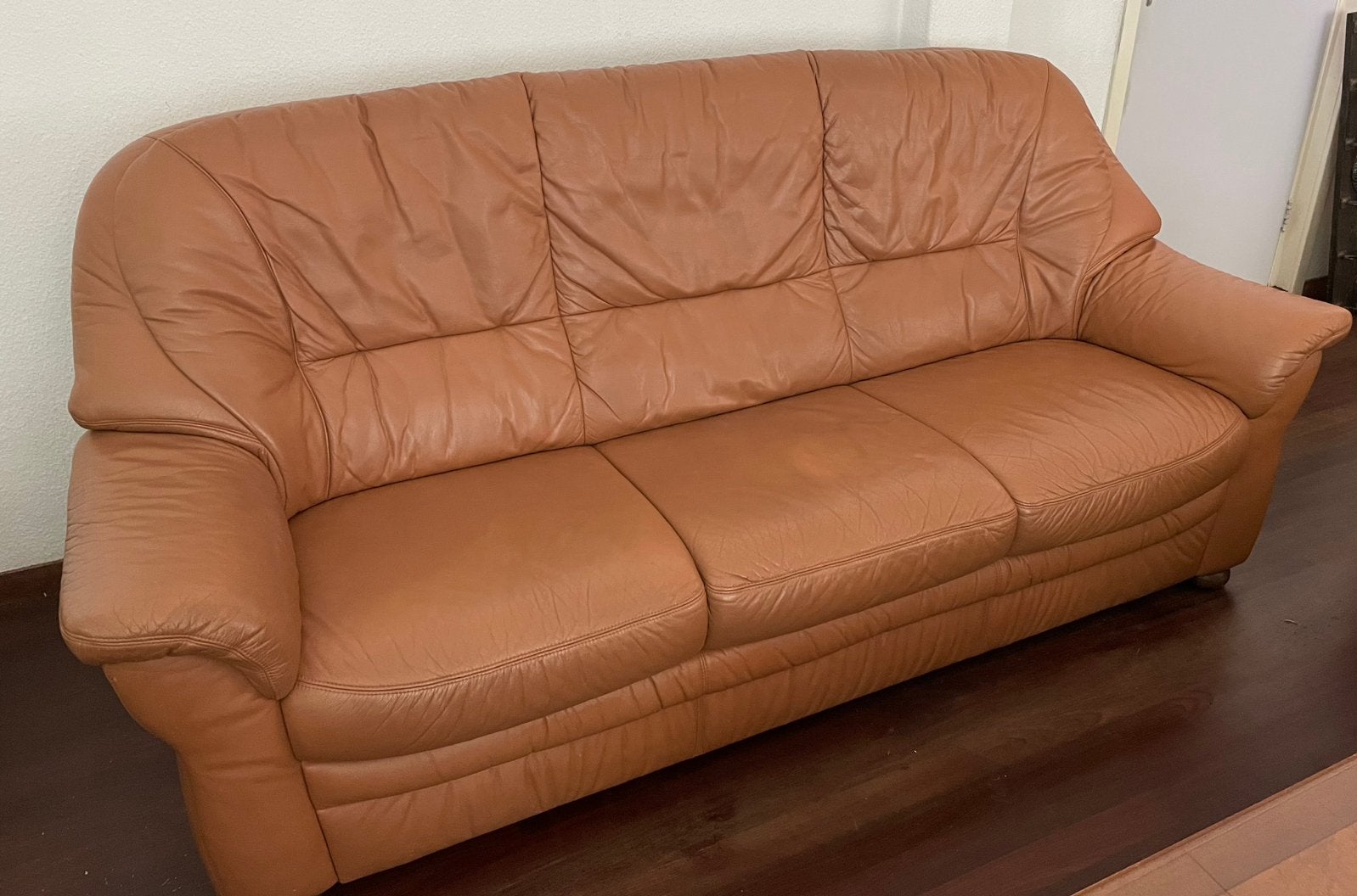 Klassieke 3 zitsbank / leer / 200 cm, Ophalen, Gebruikt, 150 tot 200 cm, Driepersoons
