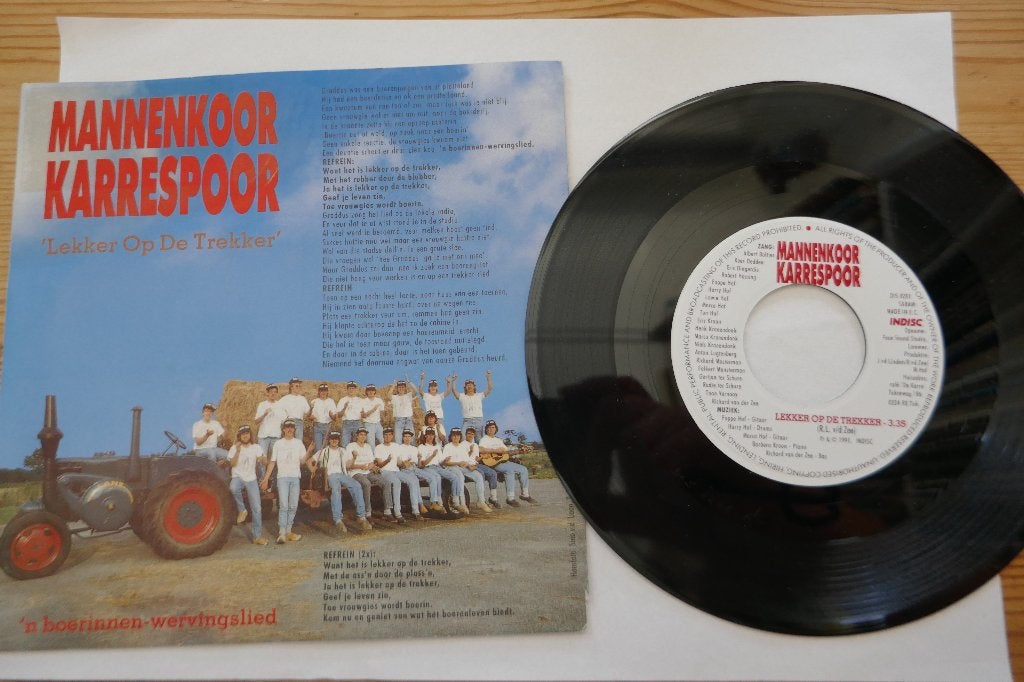 Single: Mannenkoor Karrespoor – Lekker Op De Trekker, Gebruikt, 7 inch, Ophalen of Verzenden, Levenslied of Smartlap