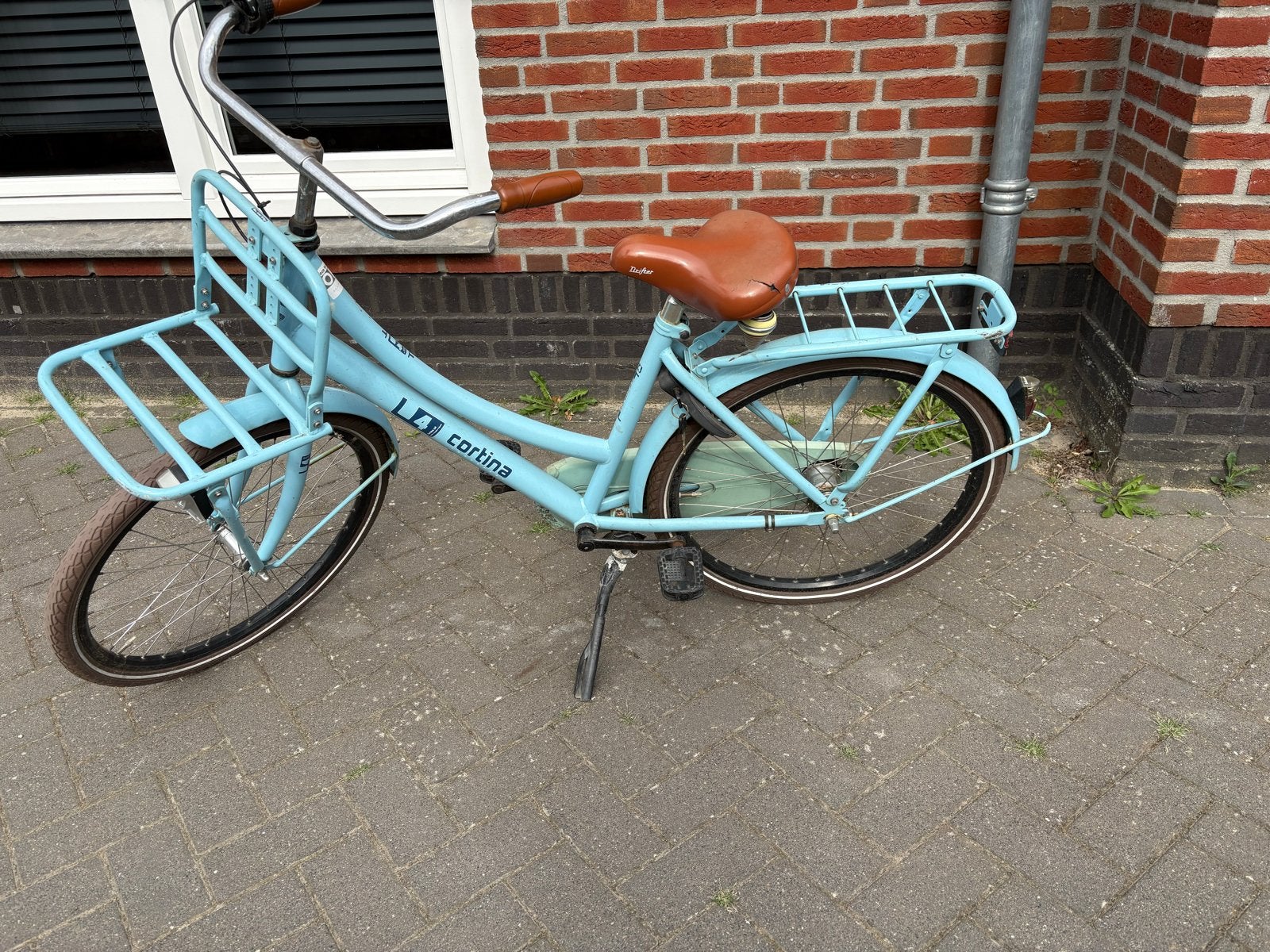 Cortina meisjesfiets 24 inch - Lichtblauw met voordrager, Ophalen, Terugtraprem, Versnellingen, Gebruikt