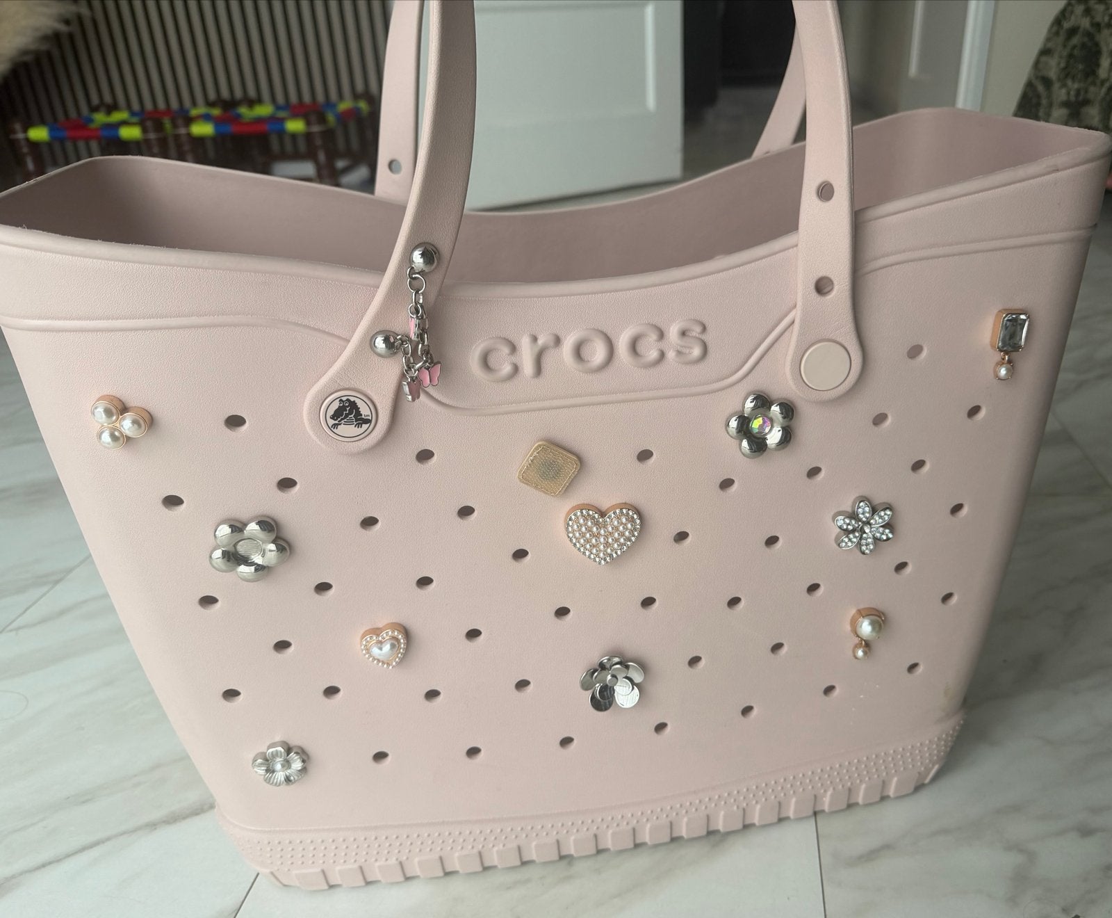 Classic Large Tote met Jibbitz - Zo goed als nieuw, Ophalen, Zo goed als nieuw, Roze, Shopper