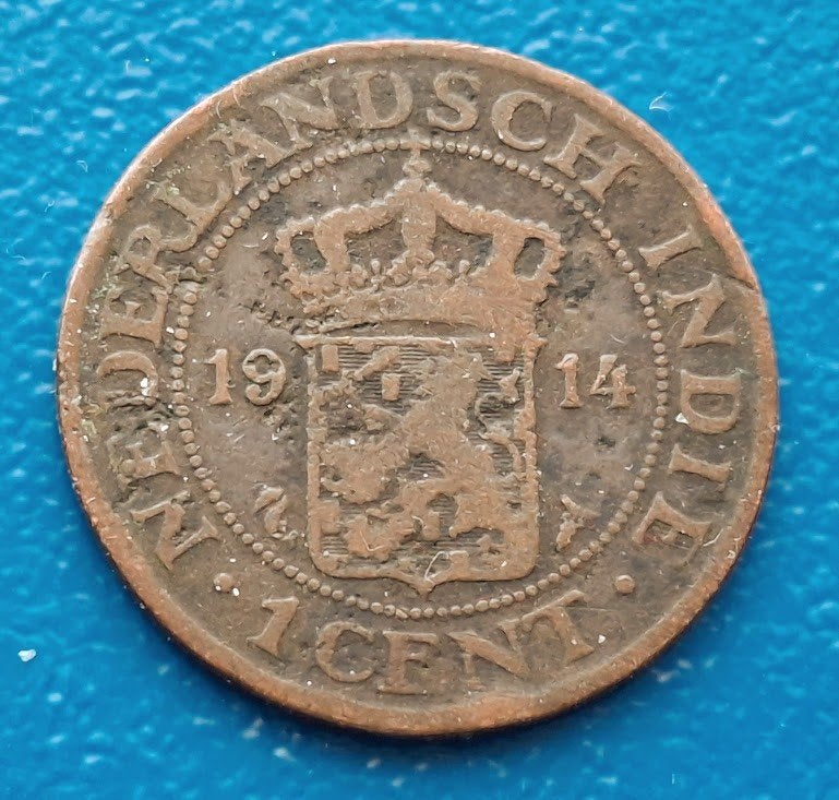 Nederlands-Indië 1 cent 1914, Verzenden, Koningin Wilhelmina, 1 cent, Losse munt