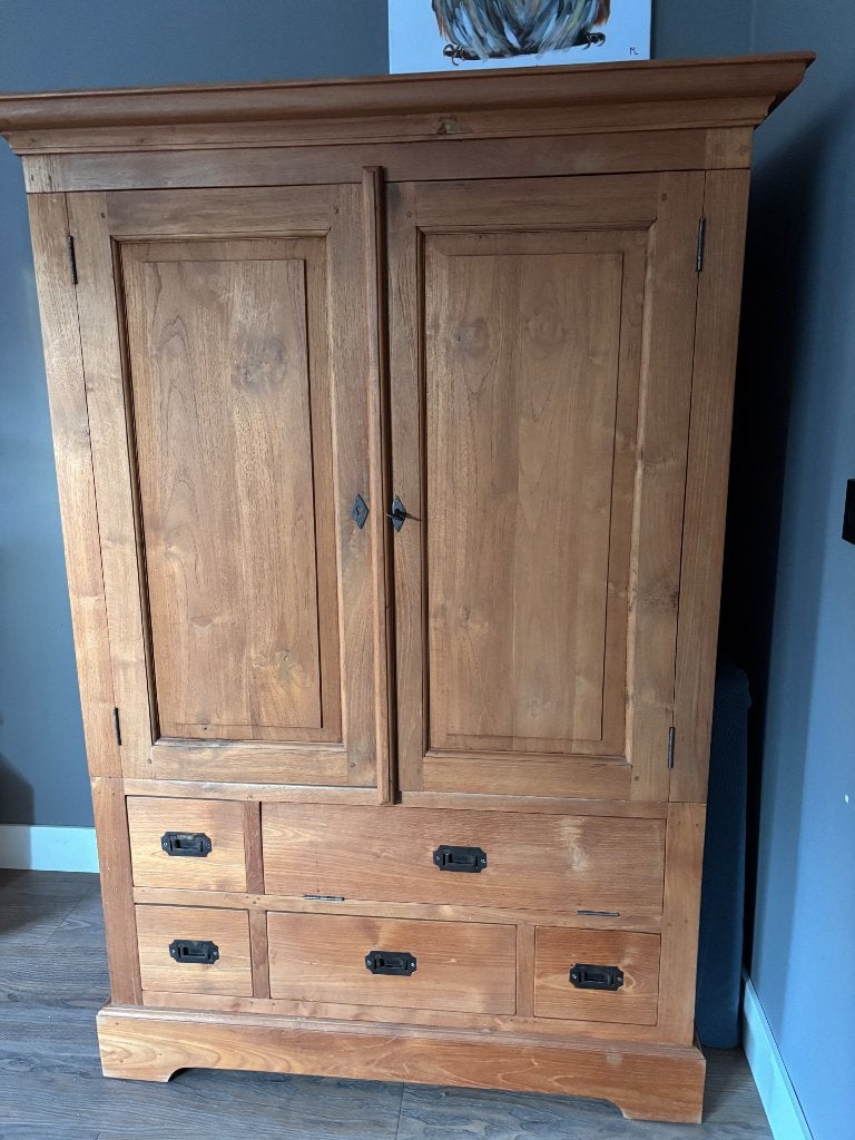Teak houten kast, Ophalen, Gebruikt, 100 tot 150 cm, Teakhout