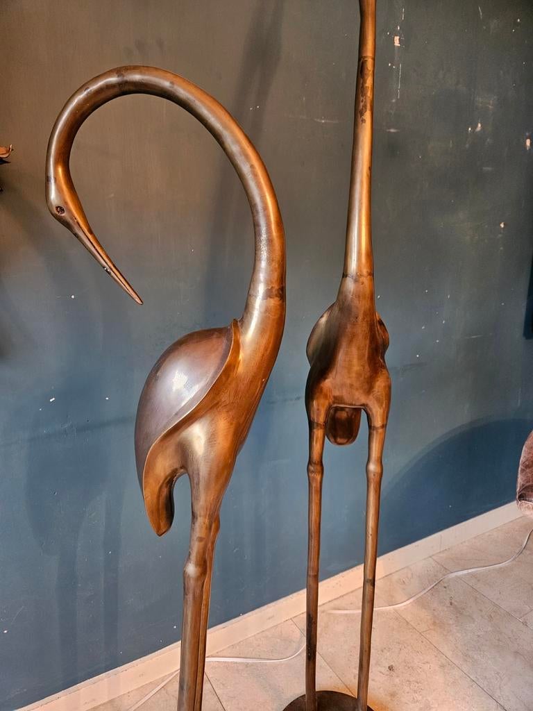Stel kraanvogel brons messing groot formaat, Ophalen