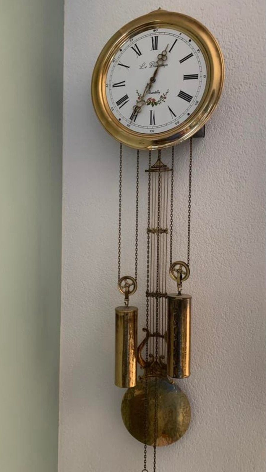 Antieke Le Printemps Chantilly wandklok - voor de liefhebber, Ophalen