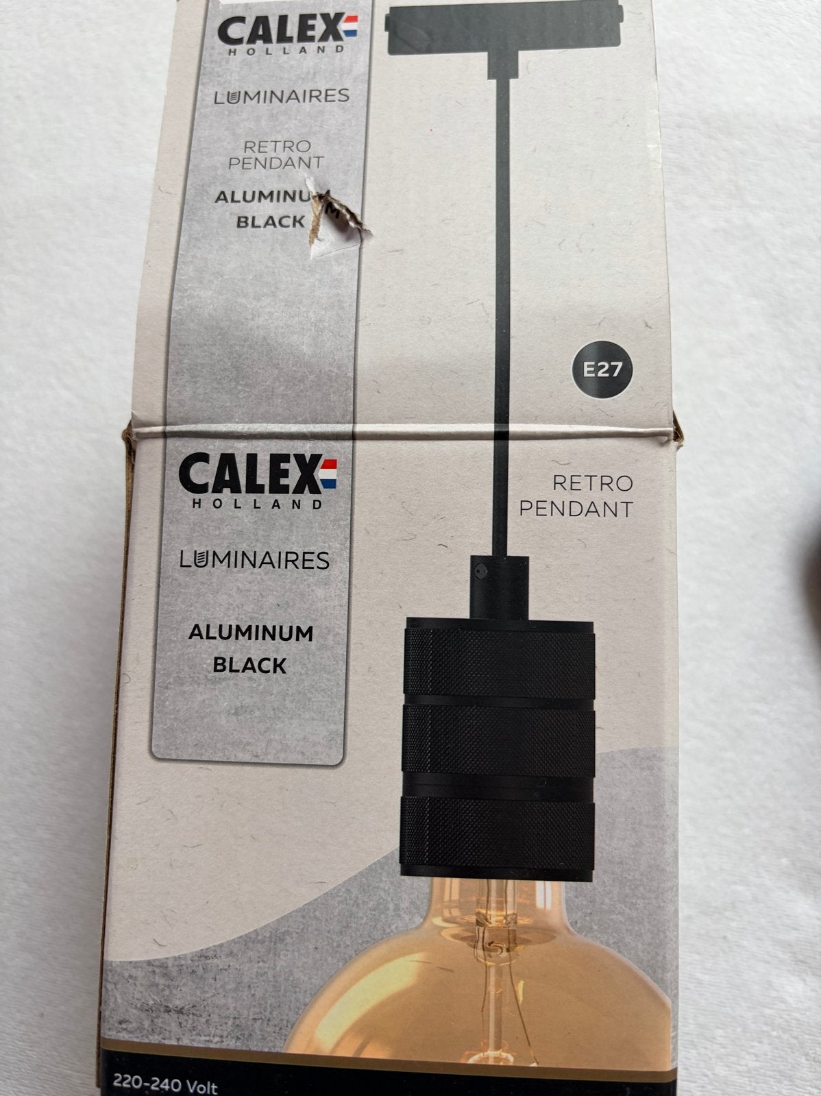 Calex Retro Pendel E27 Zwart Aluminium Lampfitting, Ophalen, Zo goed als nieuw, Metaal, 75 cm of meer