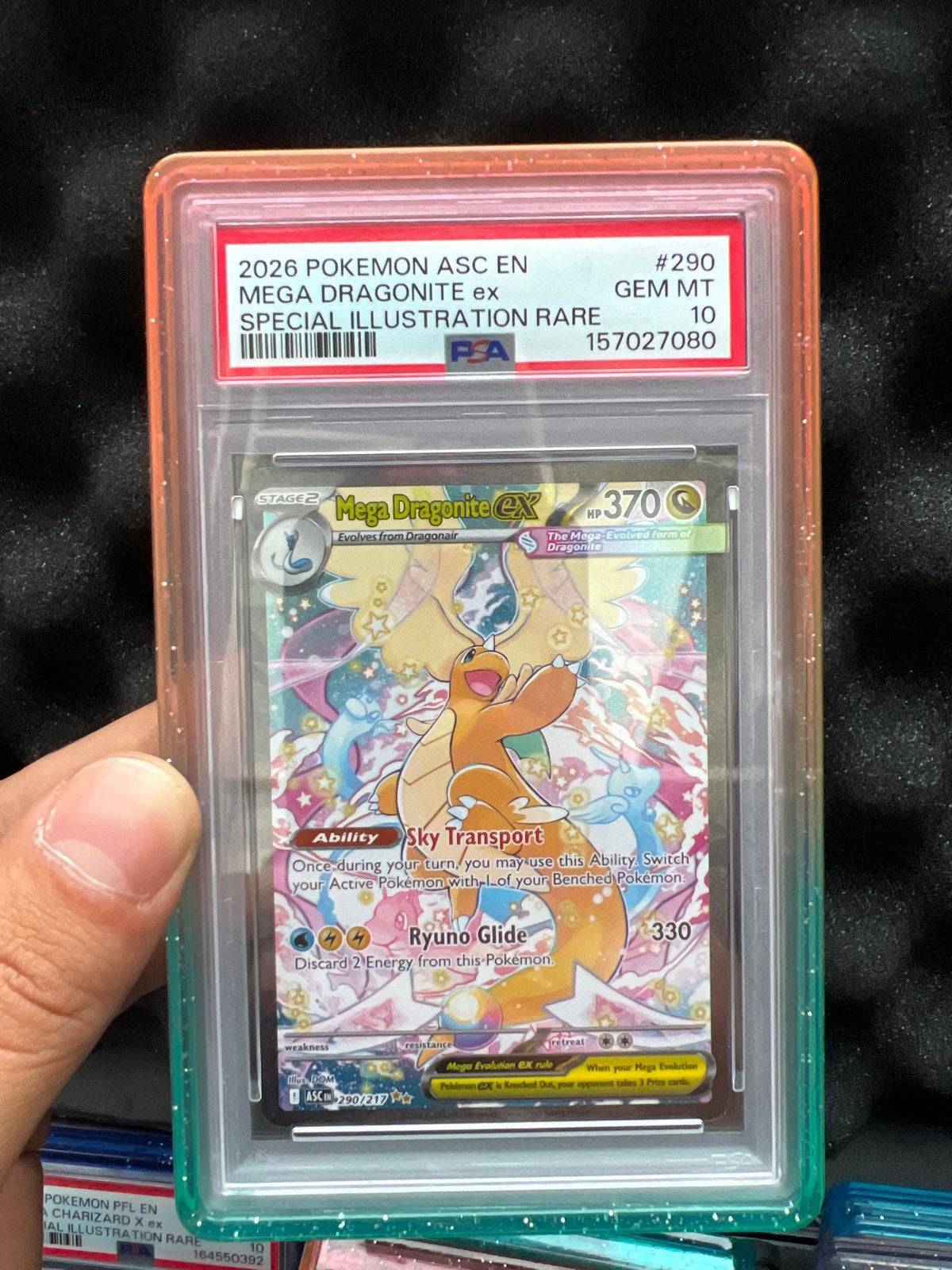 PSA 10 Mega Dragonite EX Special Illustration Rare Pokémon K, Ophalen of Verzenden, Zo goed als nieuw, Losse kaart