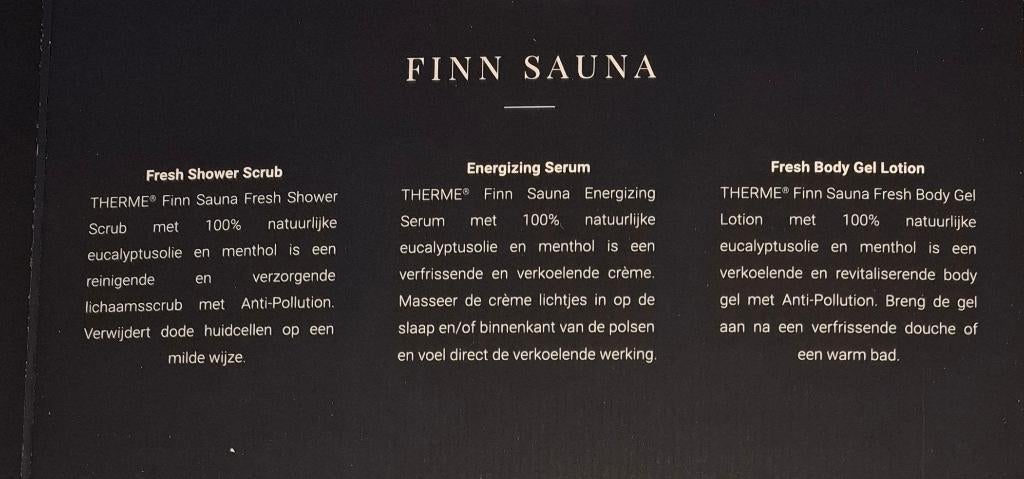 Therme cadeauset Finn Sauna NIEUW IN VERPAKKING, Hm, Overige typen, Ophalen of Verzenden, Info@hobbyenmeer.com