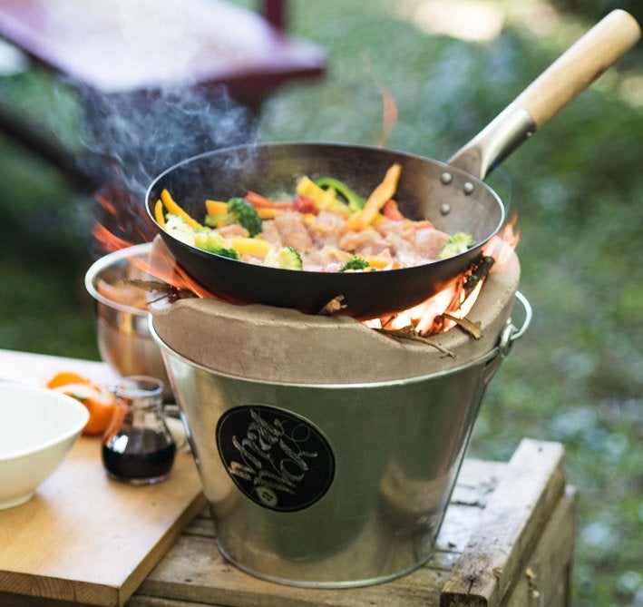 Draagbare Wokset - Perfect voor Buiten Koken, Overige typen, Ophalen of Verzenden, Metaal, Nieuw