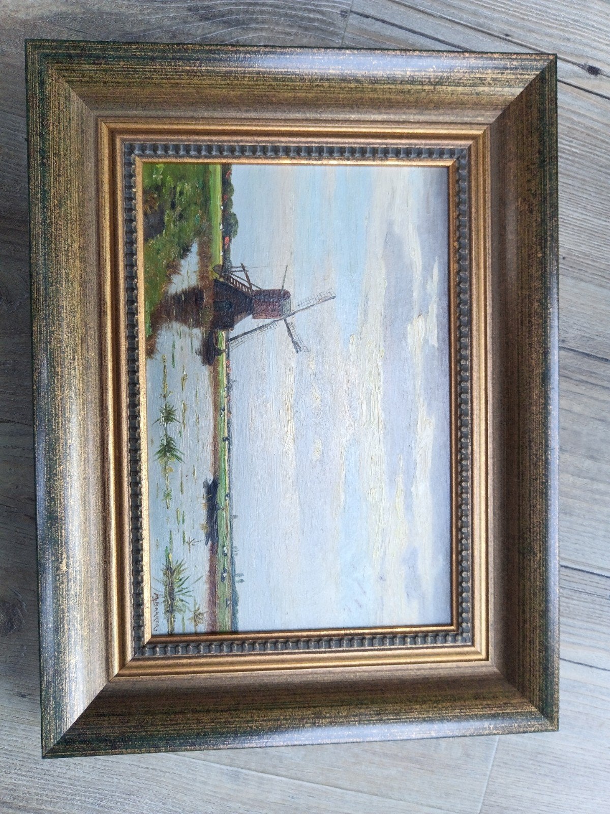 Schilderij met Hollandse molen en waterlandschap, Ophalen of Verzenden
