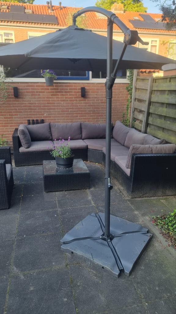 Ruime Wicker Hoek Loungeset - 2.45m breed, 72cm diep, Ophalen, Gebruikt, Meer dan 8 zitplaatsen, Bank