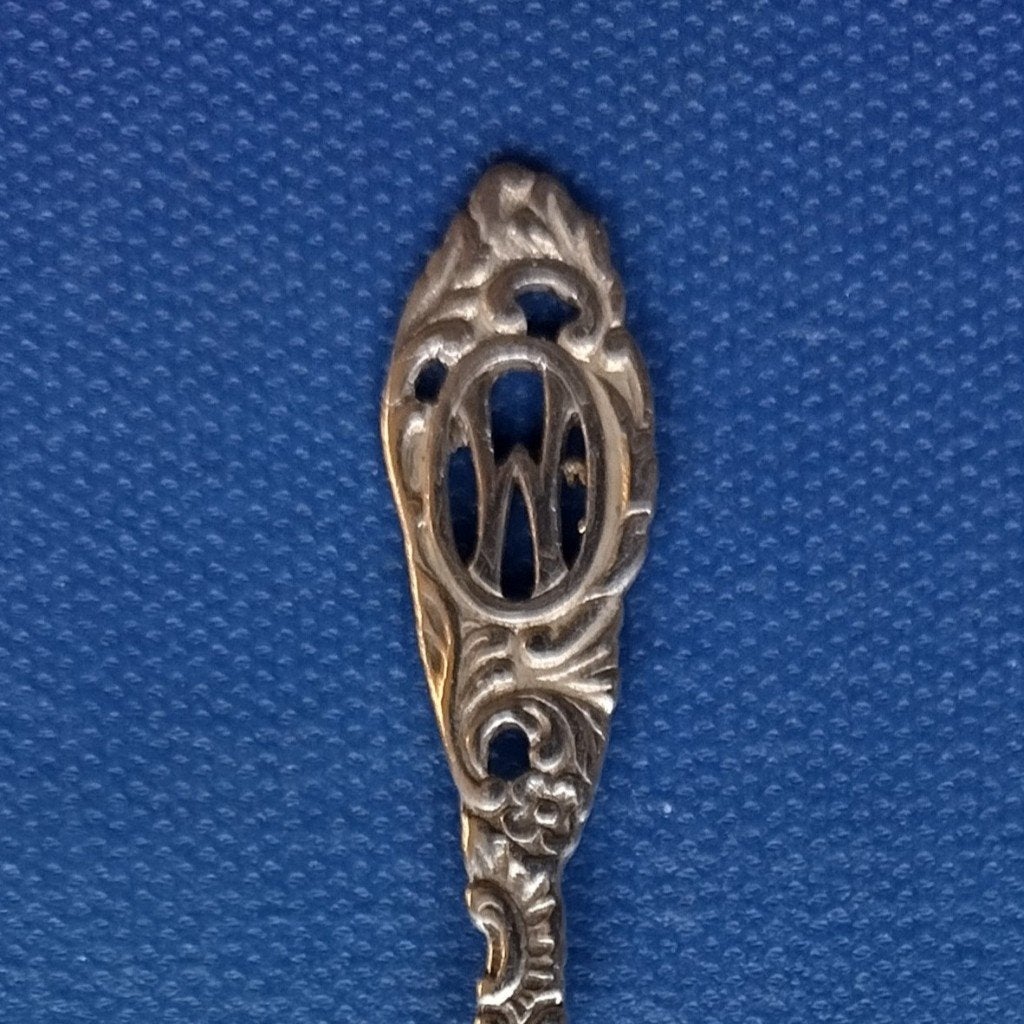 verzilverd lepeltje, letterlepeltje letter W (Gero 90), Ophalen of Verzenden