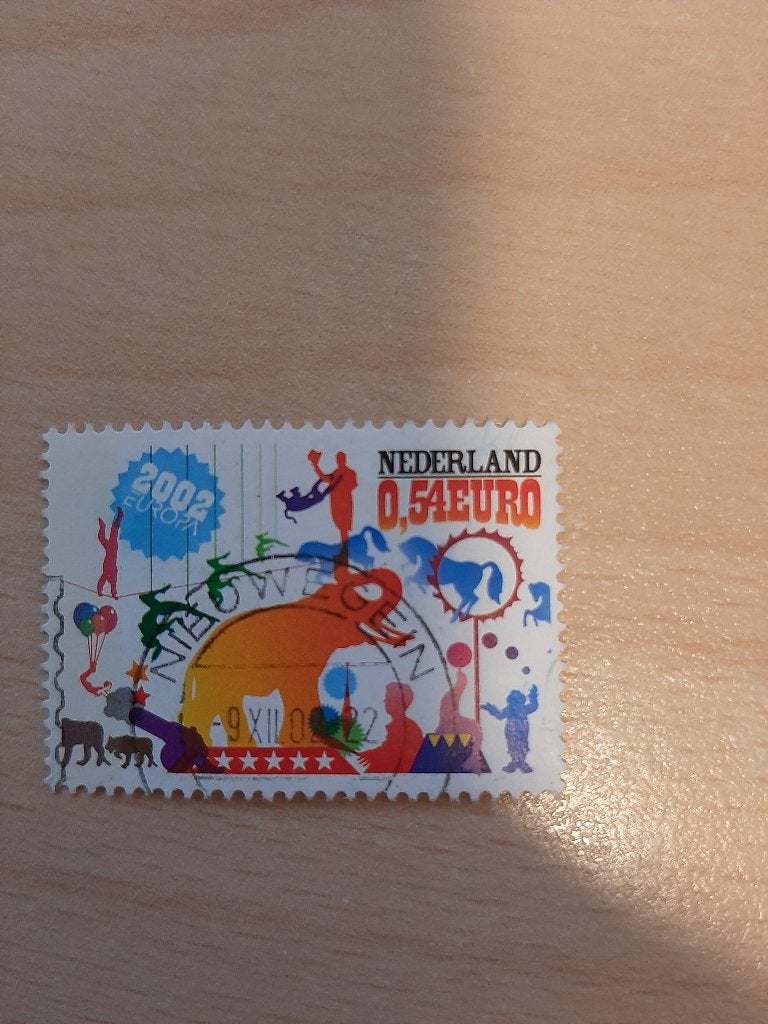 2002 Europazegel circus olifant, Postzegels en Munten, Postzegels | Nederland, Verzenden, Gestempeld