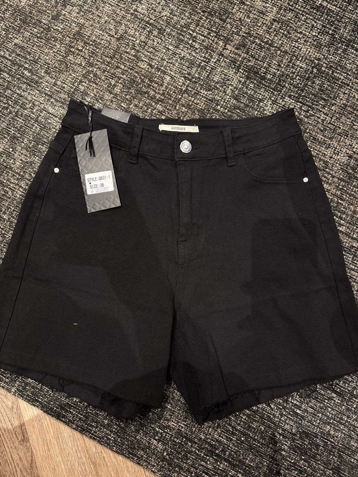 Goodies Jeans Zwarte Denim Shorts Maat 38, Maat 38/40 (M), Kort, Zwart, Nieuw