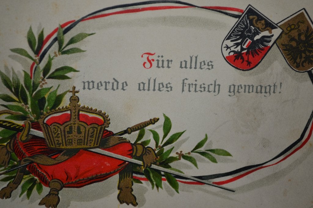 duitsland wo1 veldpost 1916 wapenschild patriotisch, Ophalen of Verzenden, Voor 1920, Gelopen, Sterren en Beroemdheden