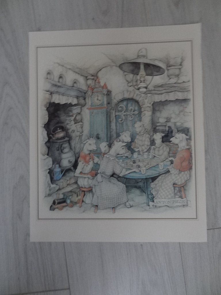 Efteling tekening de Wolf en de zeven geitjes, Ophalen of Verzenden, Zo goed als nieuw, Overige typen