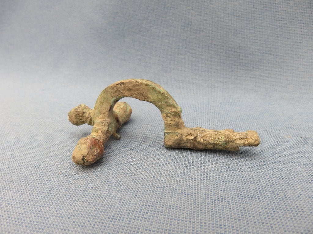 Romeinse bronzen fibula - 4e eeuw A.D. - bodemvondst, Ophalen of Verzenden