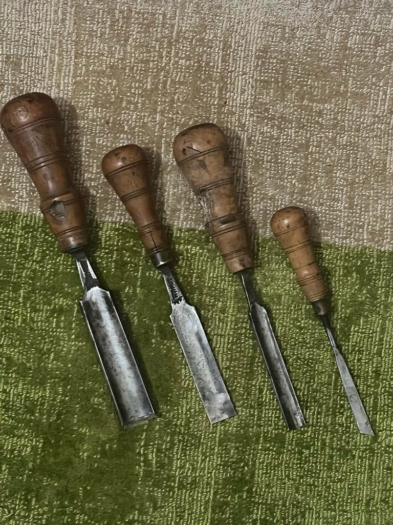 Vintage Marples  Sheffield  GUTSEN Houtbeitels 25-18-14-9 mm, Antiek en Kunst, Ophalen of Verzenden