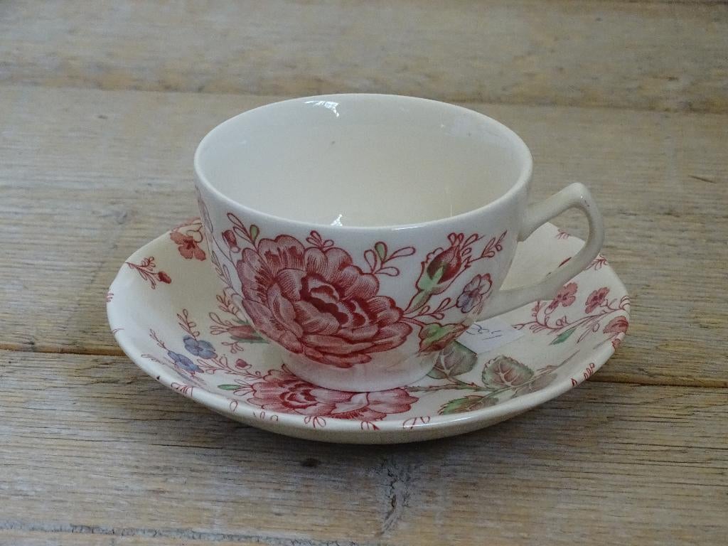 1x Kop-en-schotel, Johnson Brothers, ROSE CHINTZ, als nieuw, Ophalen of Verzenden