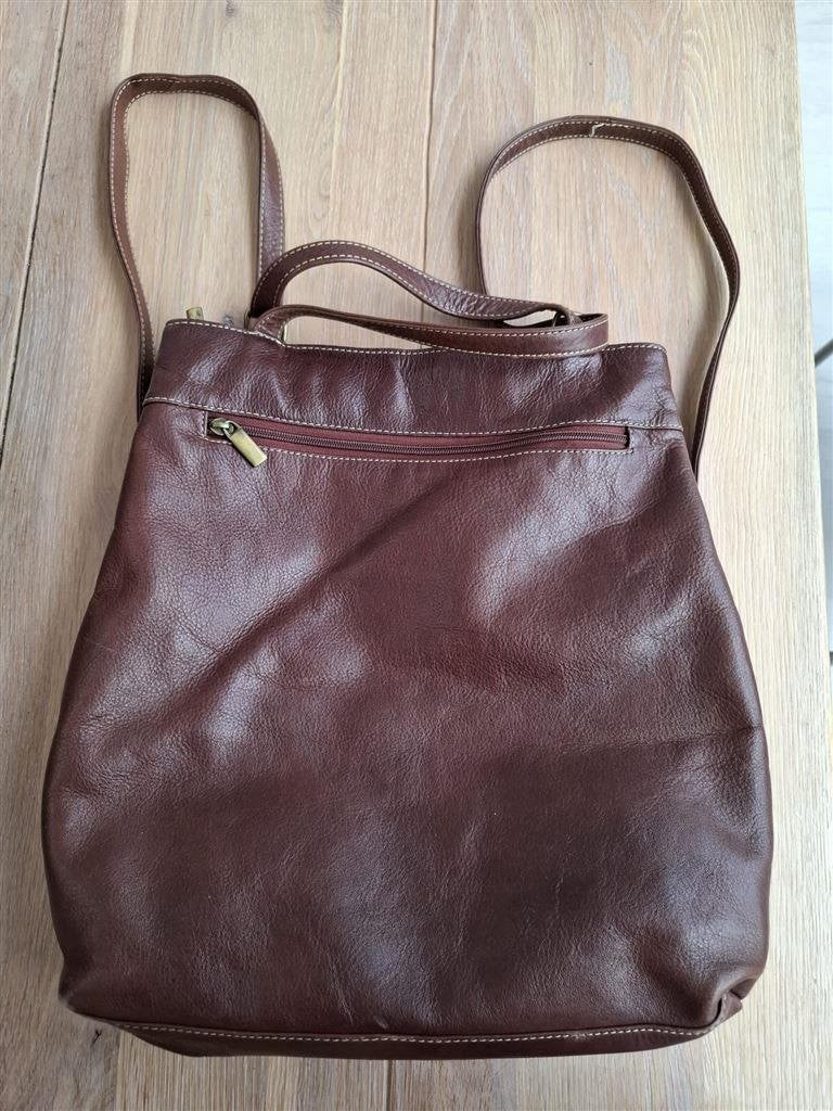 Leren tas met div. vakken, niet gemerkt., Ophalen of Verzenden, Gebruikt, Overige merken, 30 tot 45 cm