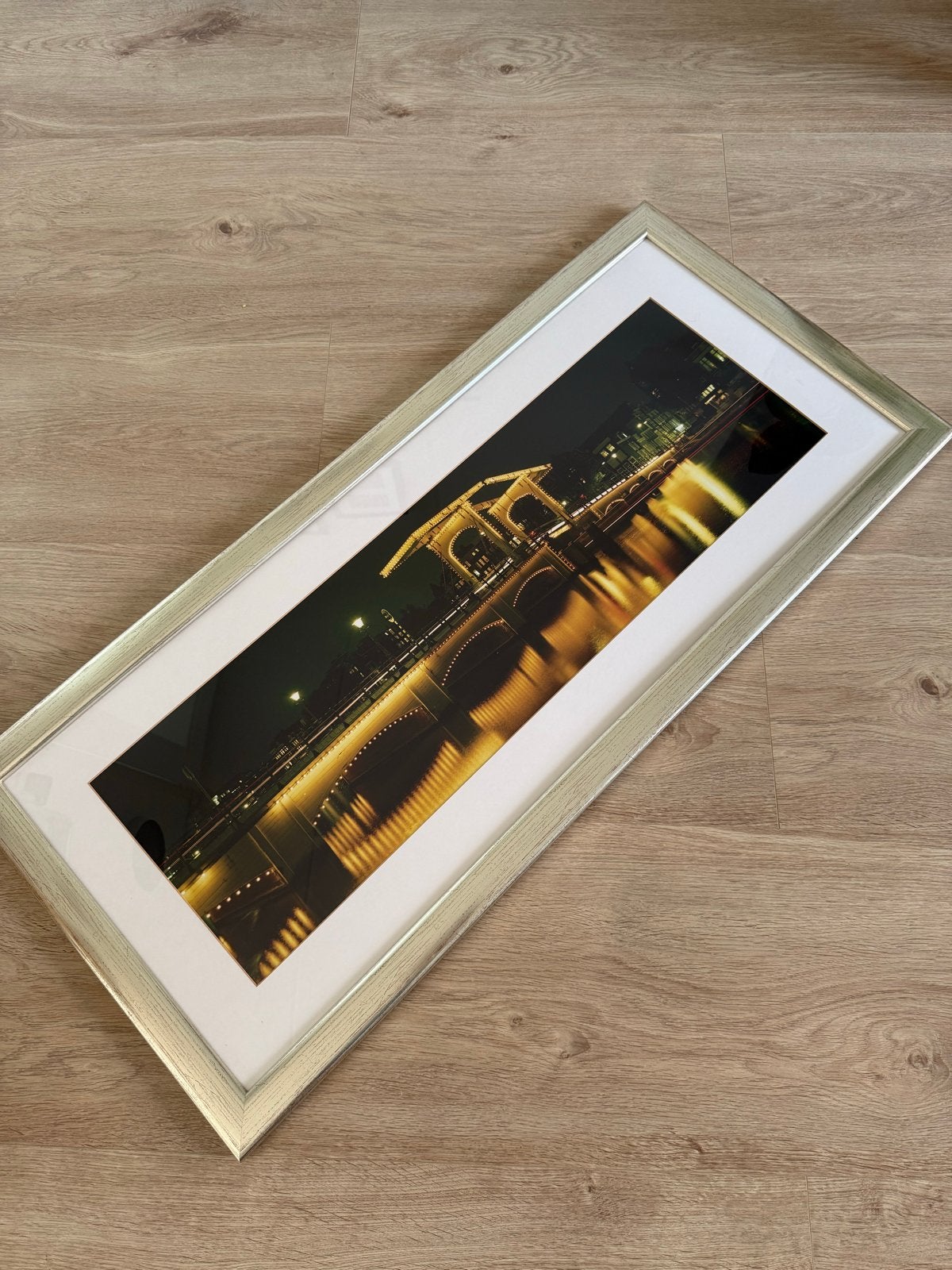 Ingelijste fotografische print Magere Brug in Amsterdam, Antiek en Kunst, Ophalen, Foto, Fotografie, Ingelijst