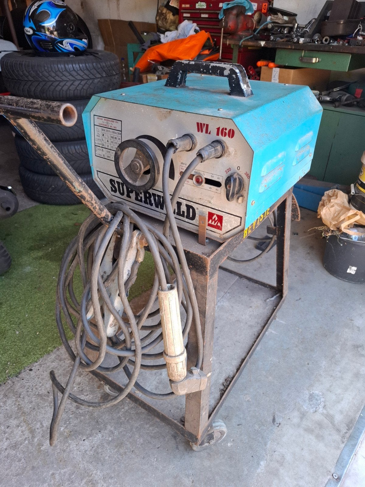 lasapparaat met kar, Ophalen, Gebruikt, 150 tot 250 ampère, Elektroden