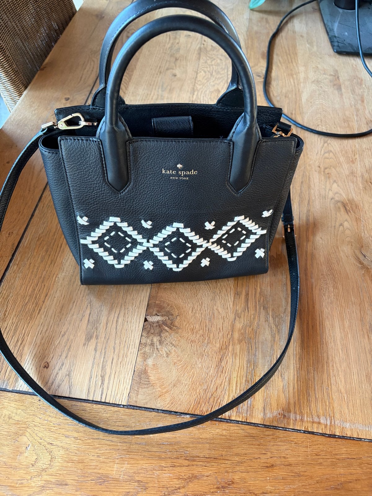Kate Spade Flynn Street Meriwether Handtas Zwart, Ophalen of Verzenden, Zo goed als nieuw, Zwart, Handtas