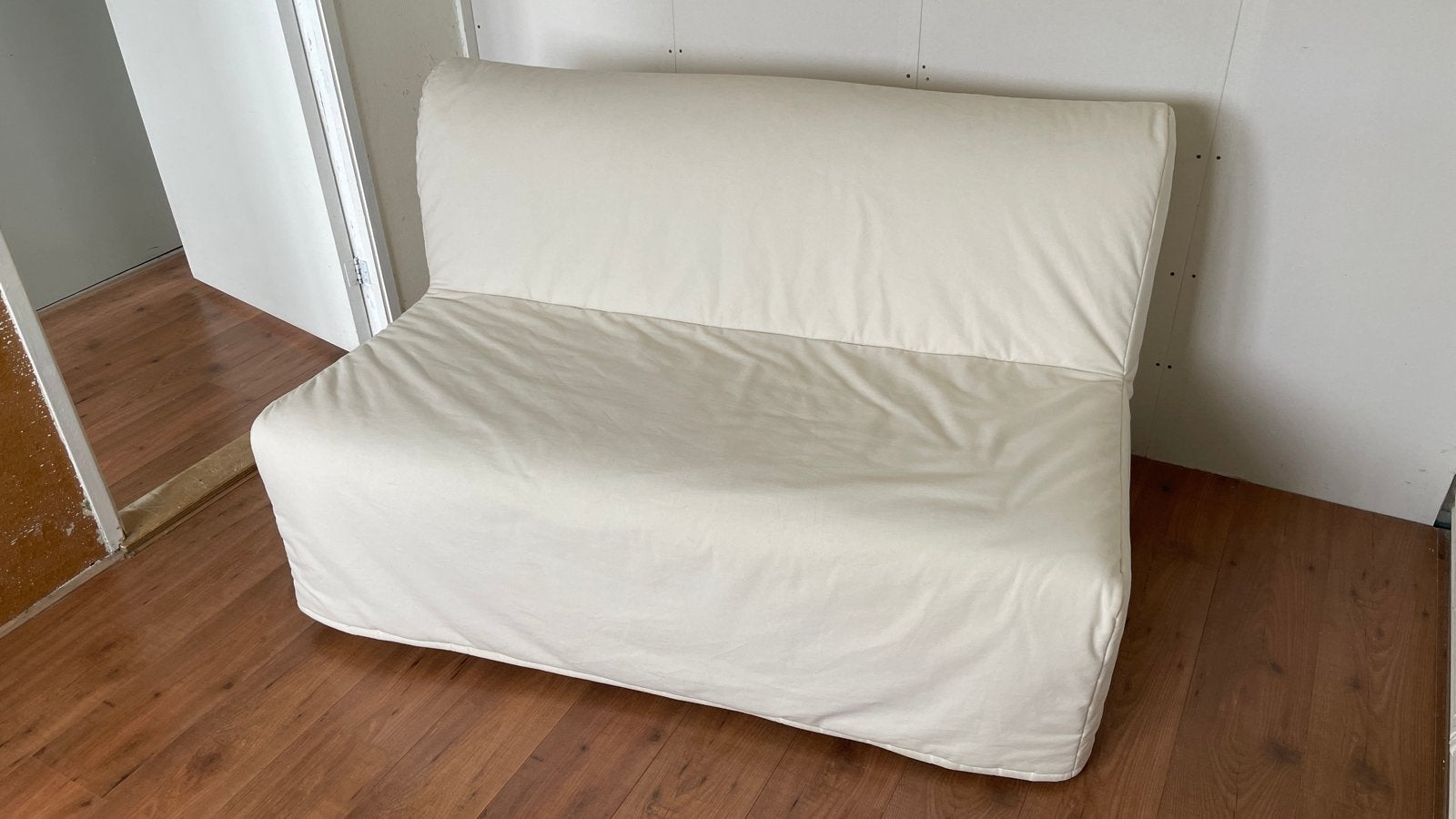 IKEA LYCKSELE LÖVÅS slaapbank 2-zits, incl topper en hoes, Ophalen, Gebruikt, Wit, Tweepersoons
