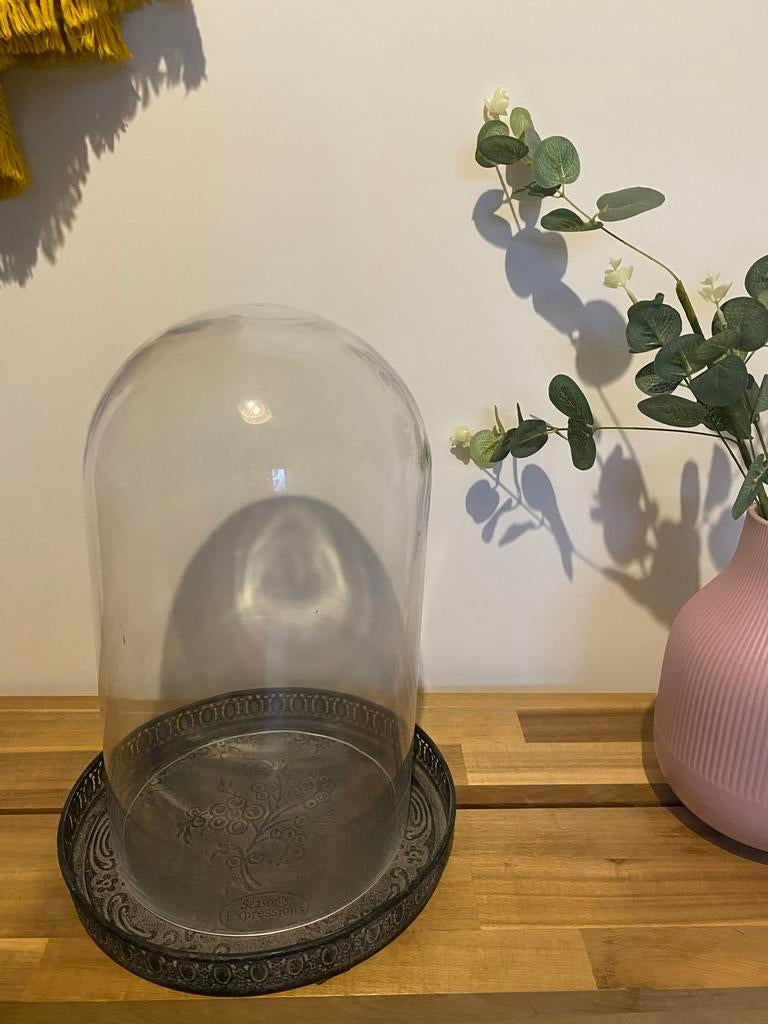 Glazen stolp - 35 cm hoog, Huis en Inrichting, Woonaccessoires | Stolpen, Ophalen, Zo goed als nieuw