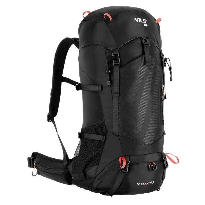 NILS CAMP Tourist Nordkapp backpack 65 liter zwart+regenhoes, Sport en Fitness, Bergsport en Wandelen, Ophalen of Verzenden, Nieuw