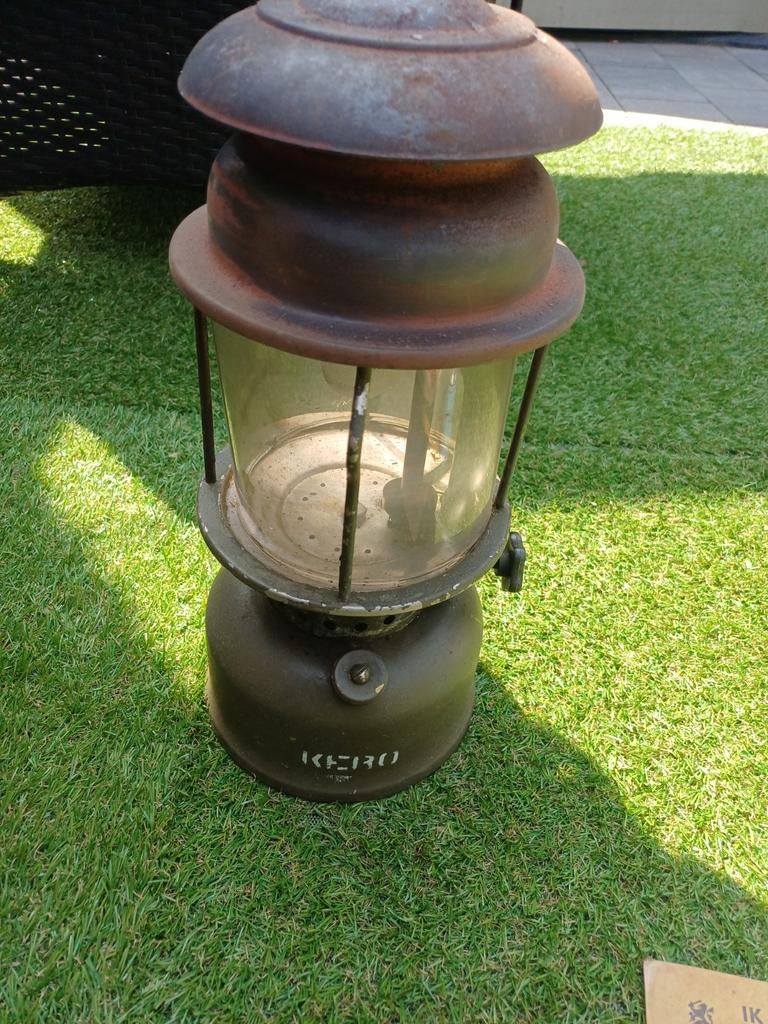 Vintage Kero Petroleumlamp - Legeruitvoering met documenten, Ophalen