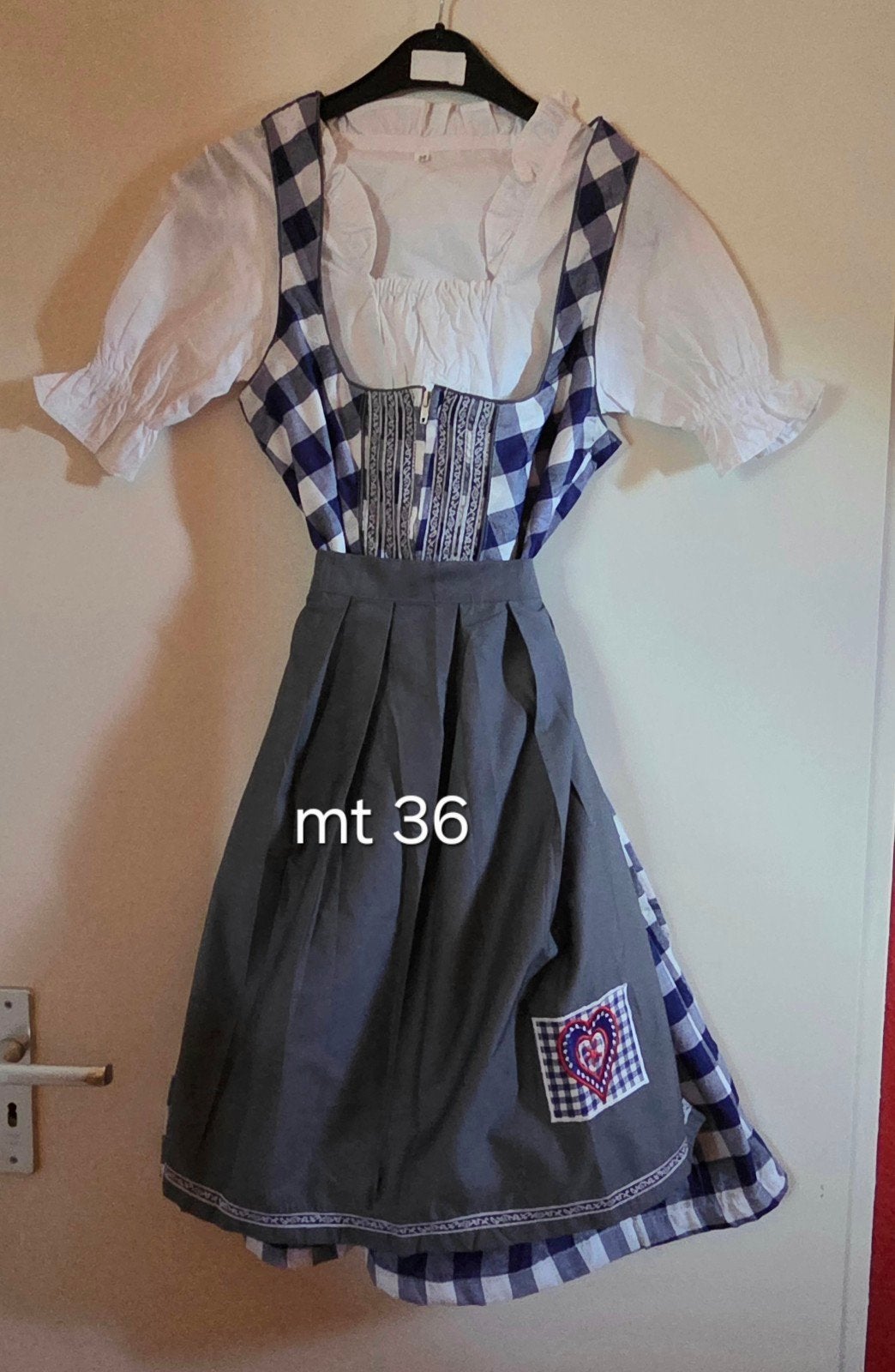 tiroler jurk compleet nieuw maat 36 blauw wit, Kleding | Dames, Carnavalskleding en Feestkleding, Verzenden, Nieuw, Maat 36 (S)
