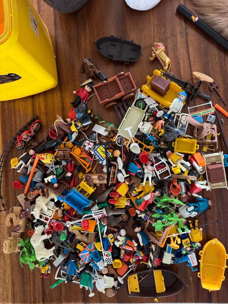Grote partij vintage Playmobil in Lego opbergbox, Ophalen, Gebruikt
