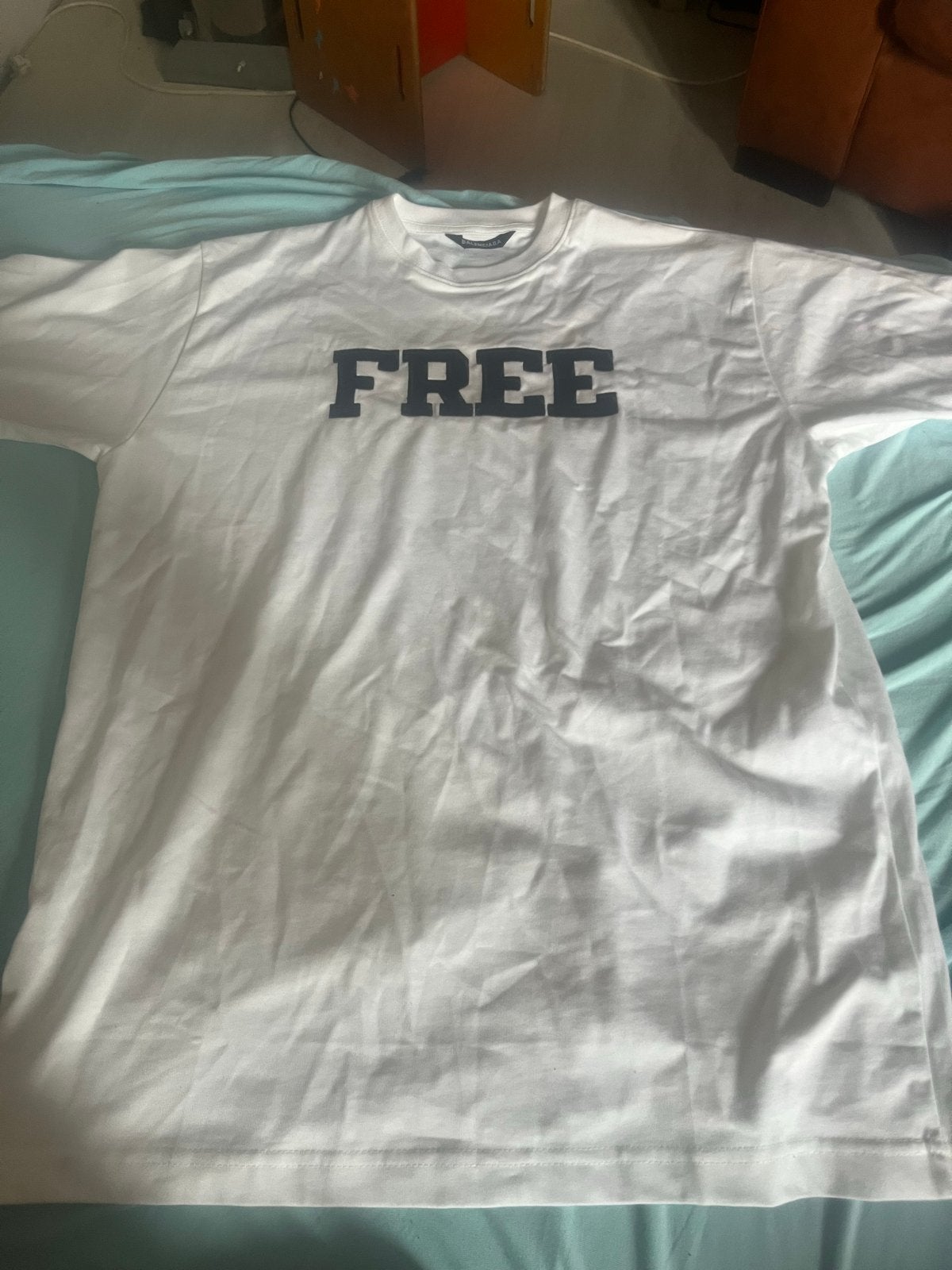 Balenciaga 'FREE' T-shirt - Wit, Maat M, Ophalen of Verzenden, Zo goed als nieuw, Maat 48/50 (M), Wit