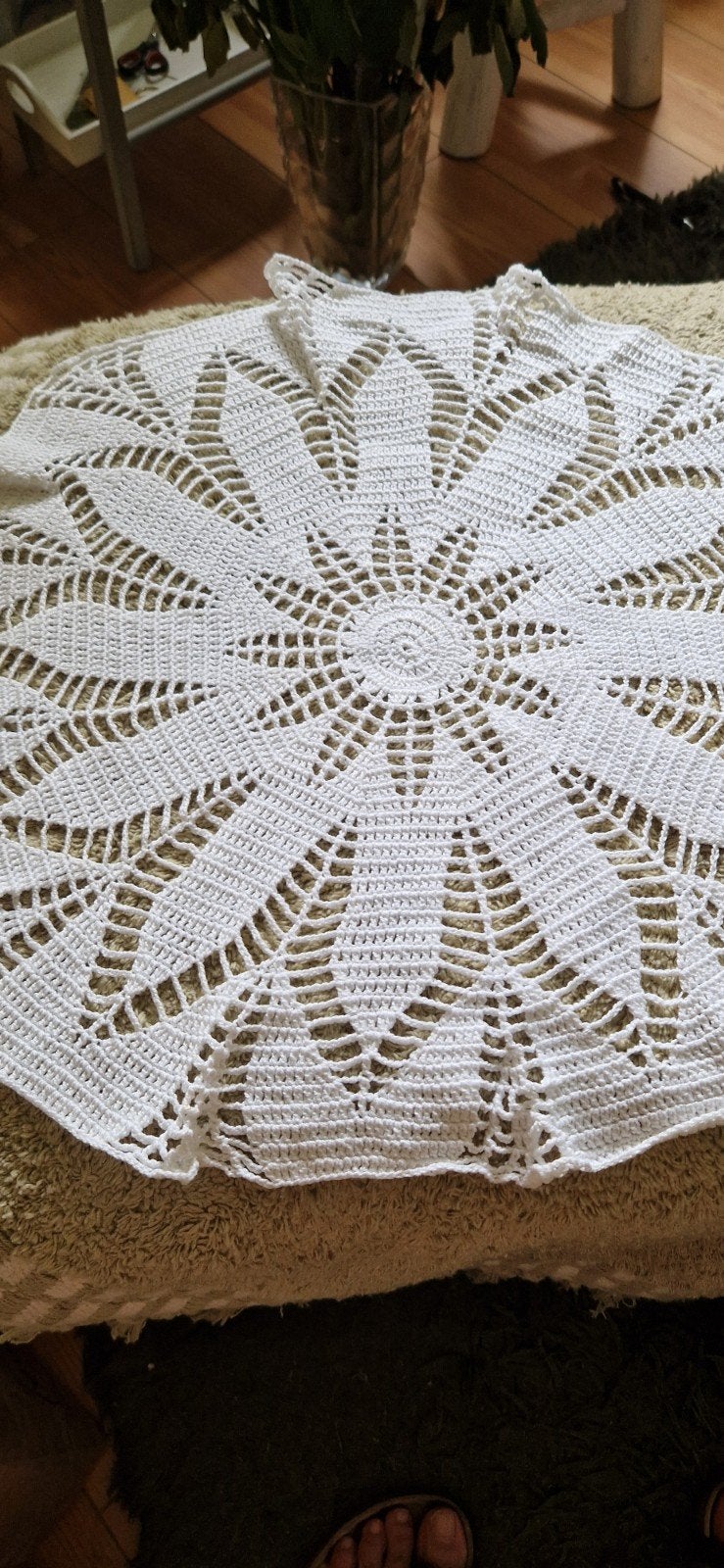 Set gehaakte witte kleedjes, Minder dan 50 cm, Gebruikt, Wit, Rond