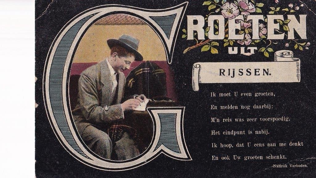 Antieke briefkaart Groeten uit Rijssen - Gelopen, Verzenden, Voor 1920, Gelopen, Overijssel