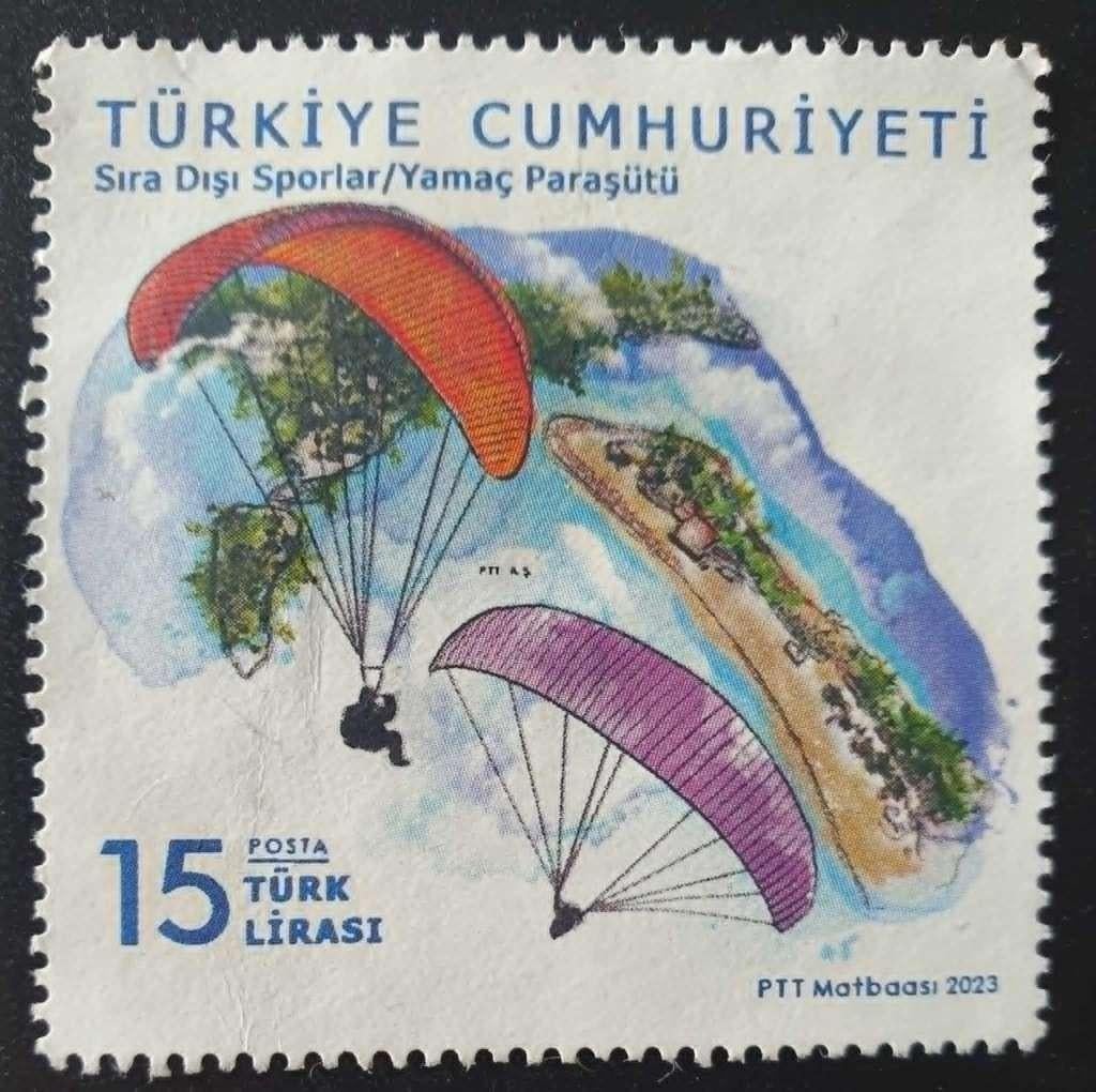 136-26 Turkije 2023 / Parachutespringen, Verzenden, Overige landen, Gestempeld