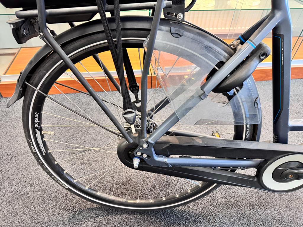 Amslod Hamilton MTX-600 E-bike - Blauw - 7 Speed - 600WH, Gebruikt, 51 tot 55 cm, 50 km per accu of meer, Ophalen