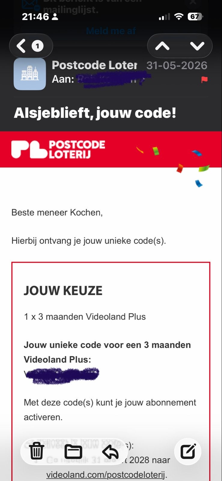 3 maanden Videoland Plus. TV, Eén persoon, Cadeaubon, Arrangement, Overige typen