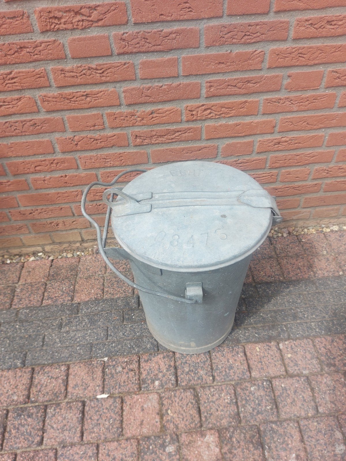 Vintage Zinken Vuilnisemmer Jaren '50-'60 - 'Echt', Ophalen