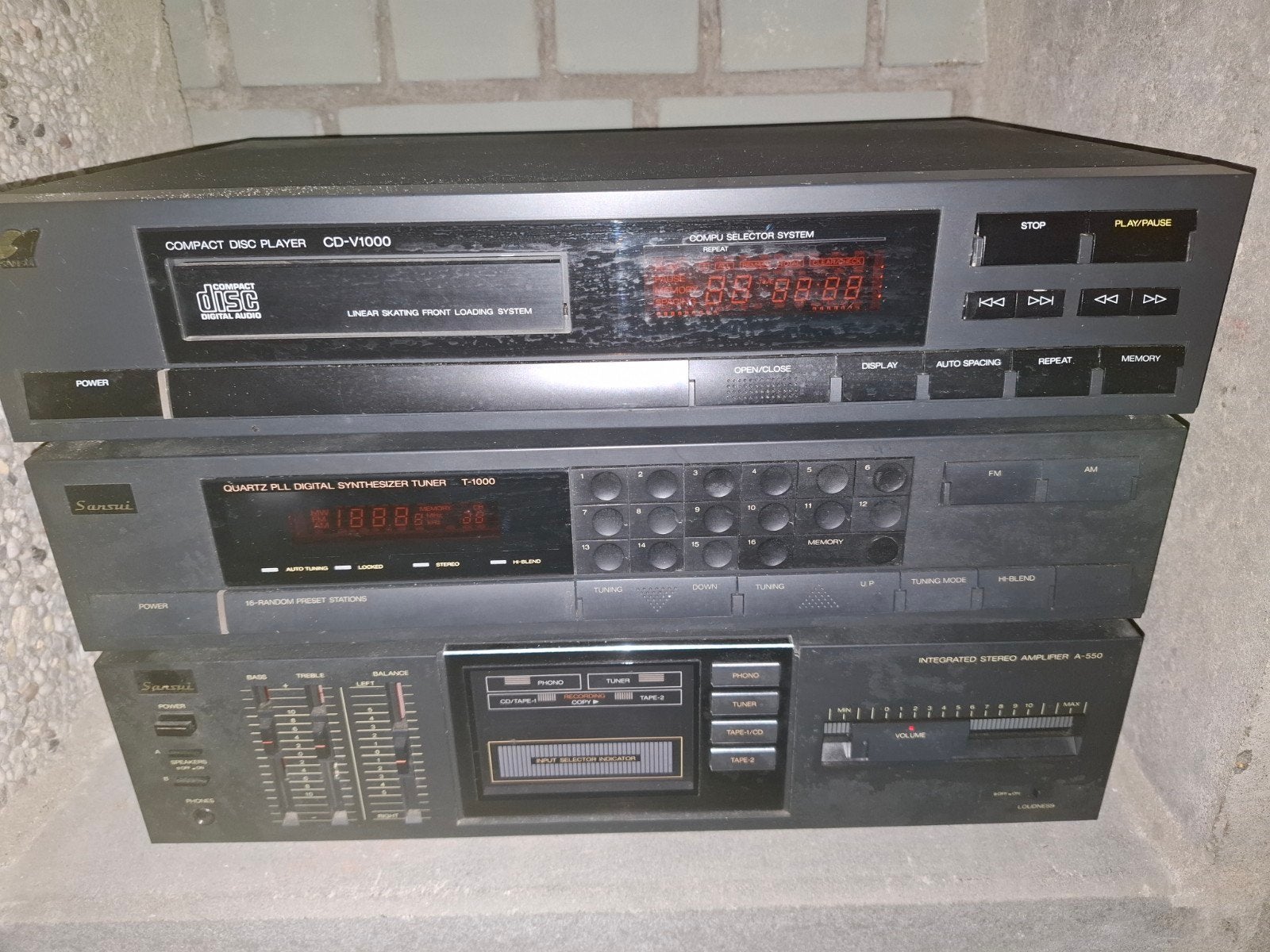 Vintage Sansui Hifi Set: CD-speler, Tuner, Versterker, Ophalen