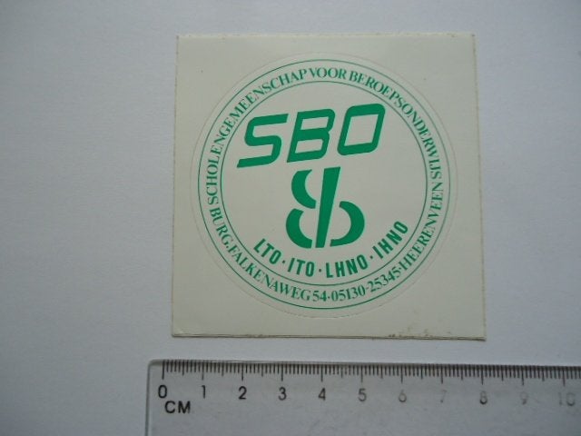sticker oud Heerenveen school SBO retro vintage, Verzenden, Zo goed als nieuw, Bedrijf of Vereniging