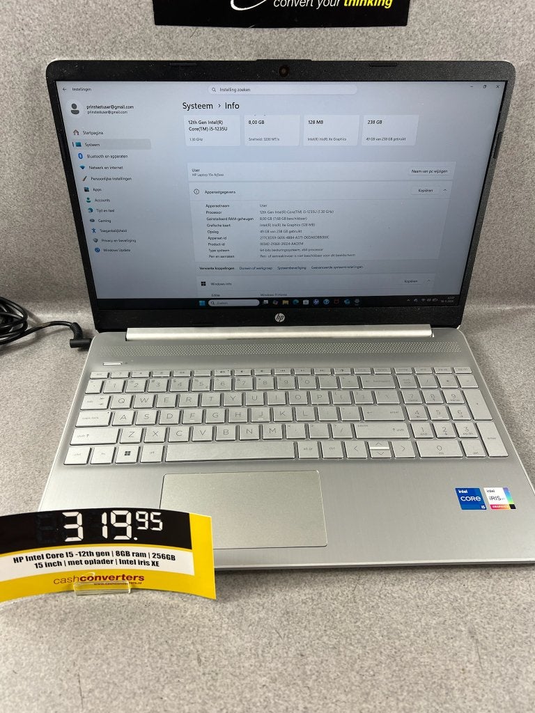 HP Intel Core I5-12th gen | 8GB | 256GB | 15" | 409621, Gebruikt, 2 tot 3 Ghz, 8 GB, Ophalen of Verzenden