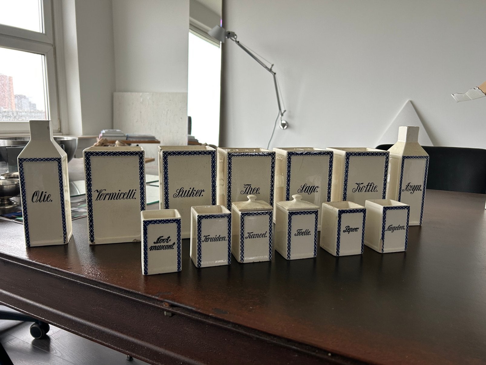 Schitterende antieke set voorraadpotten, Antiek en Kunst, Ophalen of Verzenden