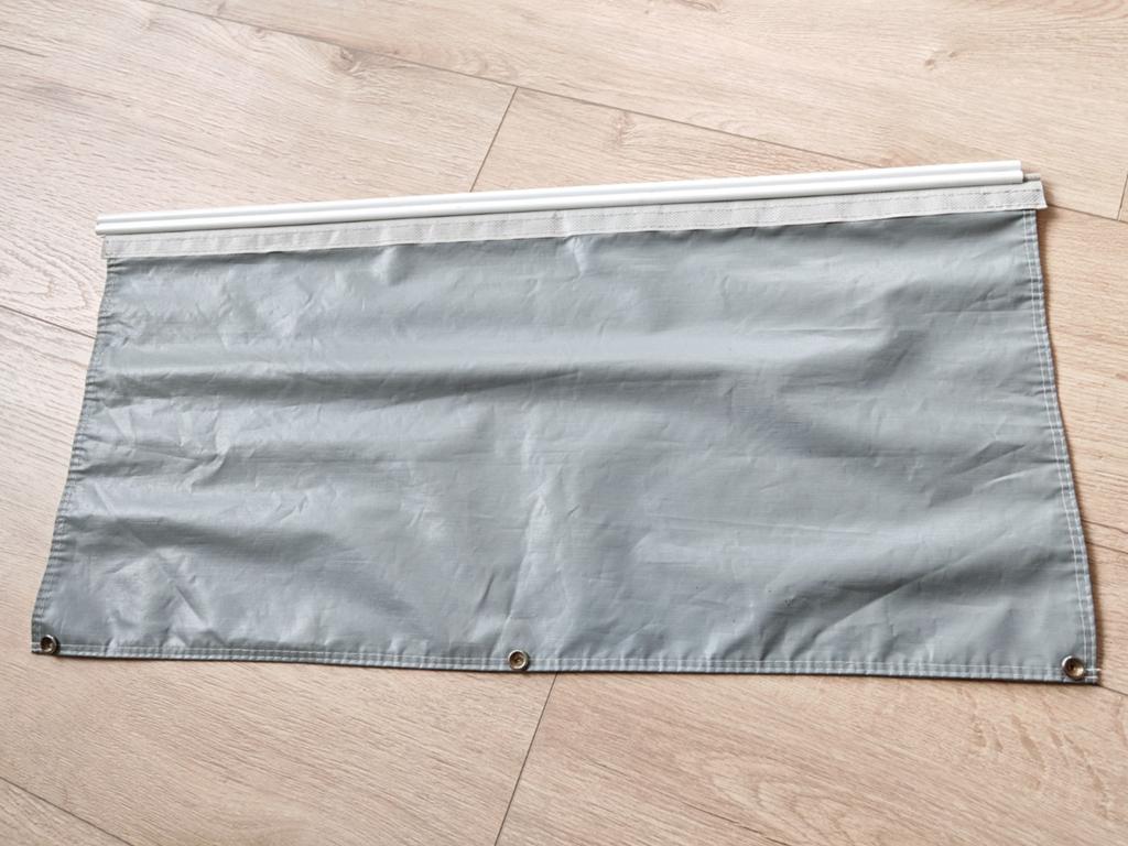 Grijze zonwering/windscherm voor caravan/camper, Caravans en Kamperen, Caravan accessoires, Ophalen, Gebruikt
