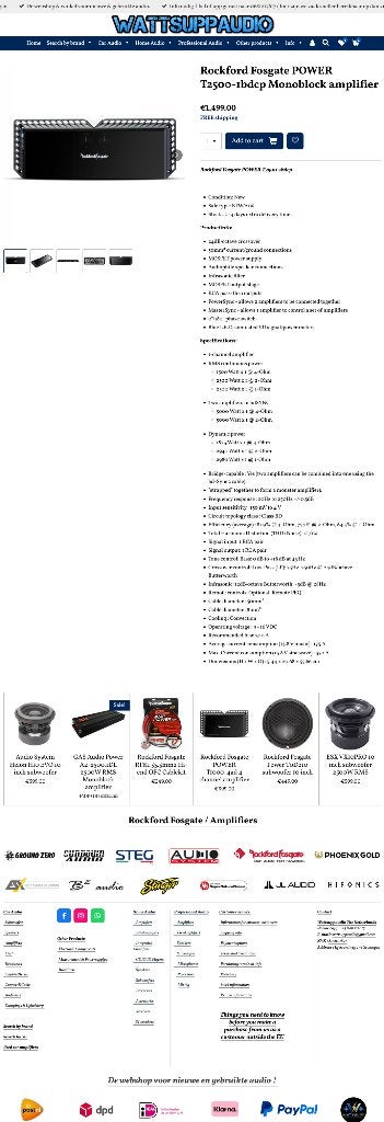 Rockford Fosgate POWER T2500-1bdcp Monoblok versterker, Auto diversen, Audio Design, Nieuw, Am Breilingsweg 3, 76709 Kronau, Duitsland