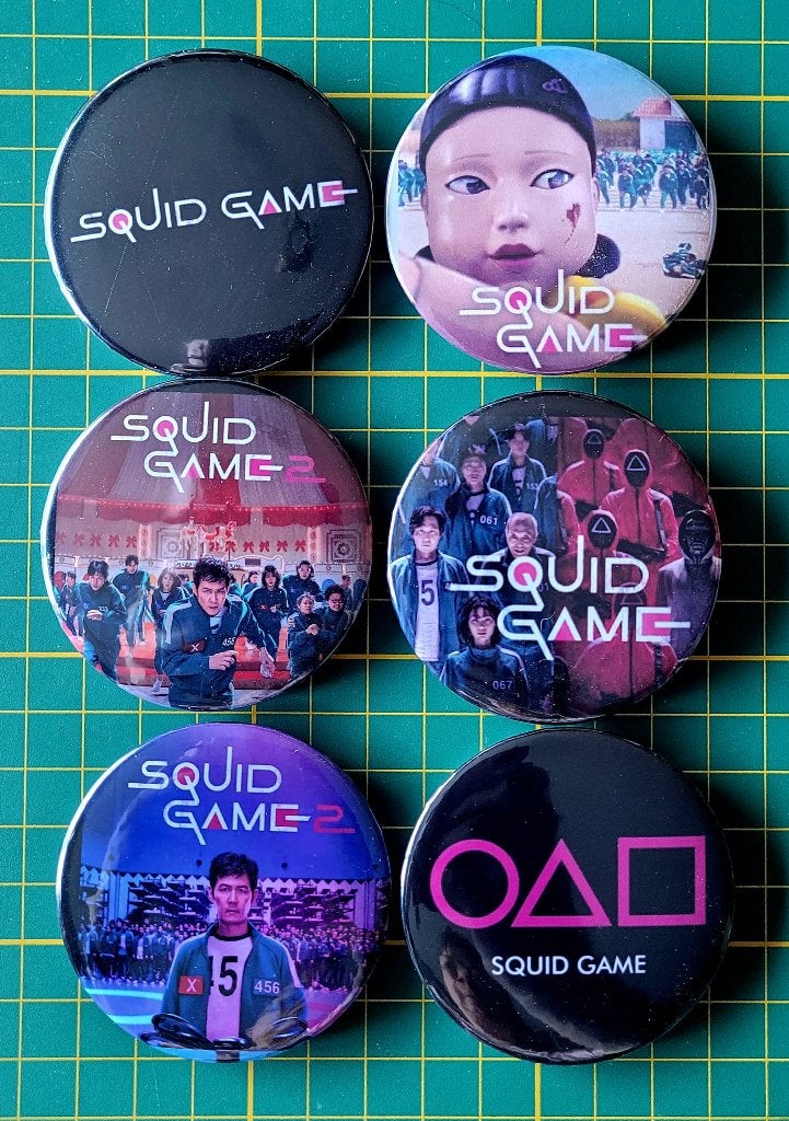 Grote Squid Game buttons, Verzenden, Nieuw, Gebruiksvoorwerp