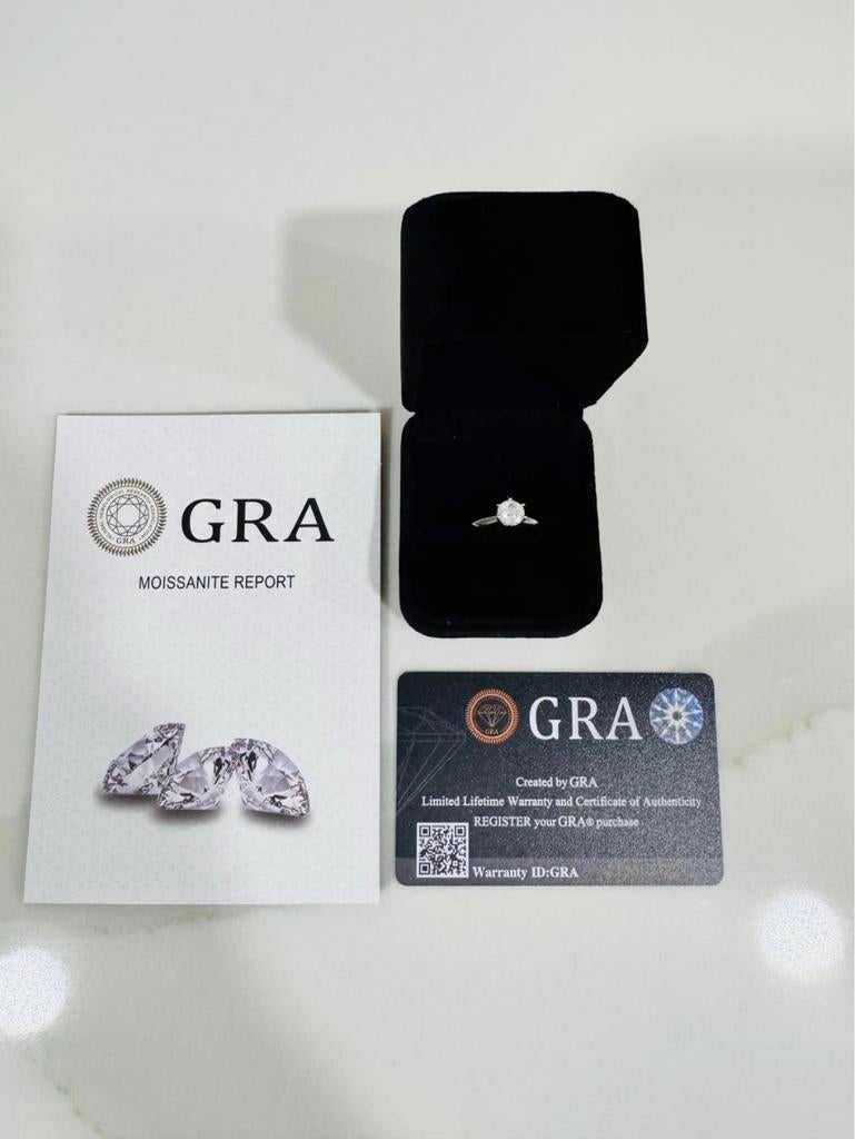 VVS1 Moissanite Engagement ring 1 carat, Ophalen of Verzenden, Zo goed als nieuw, Overige typen