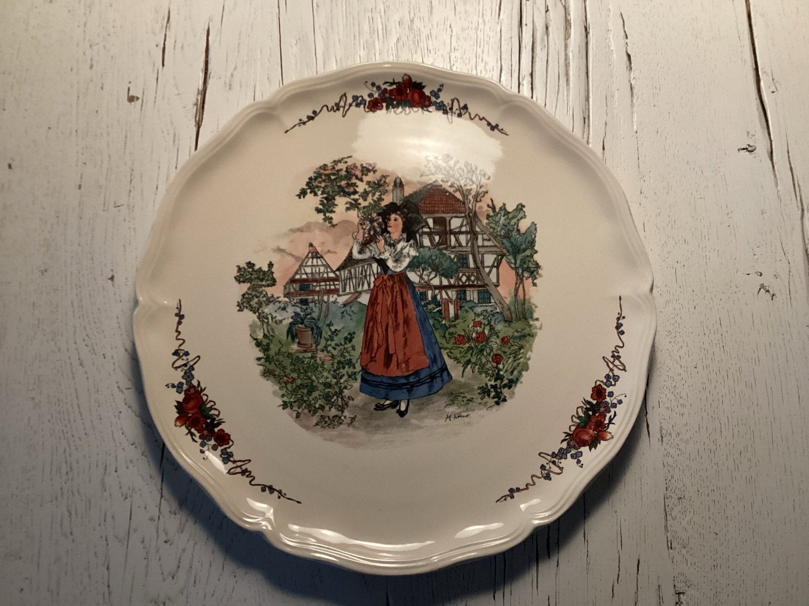 Vintage Villeroy & Boch Wandbord 'Naïf' - Boerderijtafereel, Ophalen of Verzenden