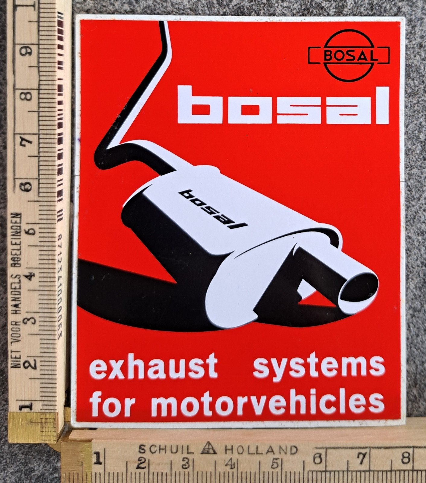 Vintage sticker BOSAL uitlaatsysteem uitlaat logo merk, Ophalen of Verzenden, Zo goed als nieuw