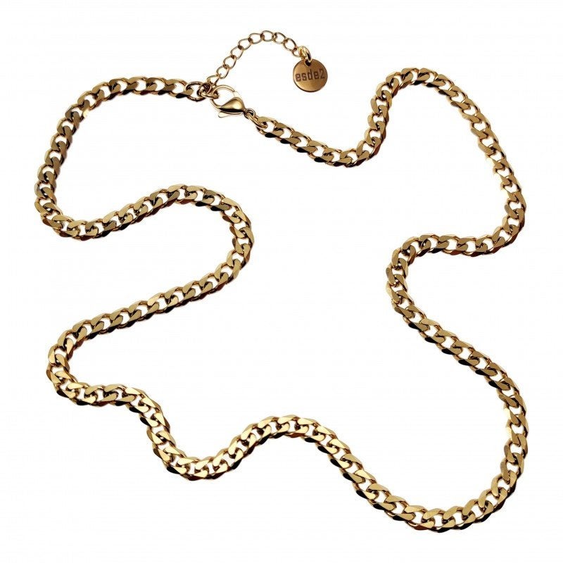 50-55cm 4,5mm Dames Verguld RVS Gourmet-Schakelsketting, Overige materialen, Verstelbaar, Birgitta-Gracht 33, 6465 EL Kerkrade, Nederland